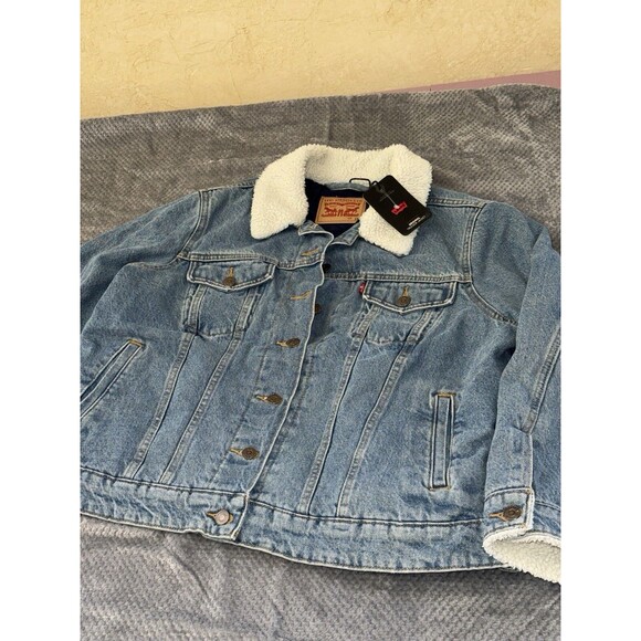 NWT Levis Womens Original Ex-Boyfriend Sherpa Denim Jean Trucker Jacket - Picture 6 of 16